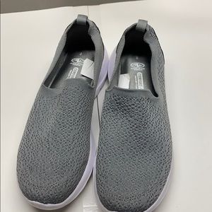 Athletic works gray slip on sneakers